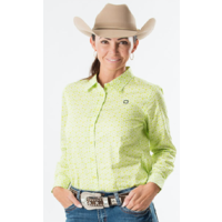 OUTBACK - Ladies Classic shirt - Lime Lace only Sizes 10 and 12 LEFT