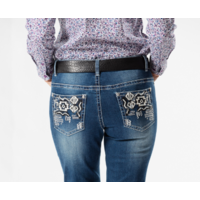 WILD CHILD - Ladies Jeans Aztec (smooth stitched pocket) LAST ONE SIZE 12 LEFT.